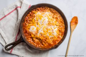 skillet breakfast with eggs